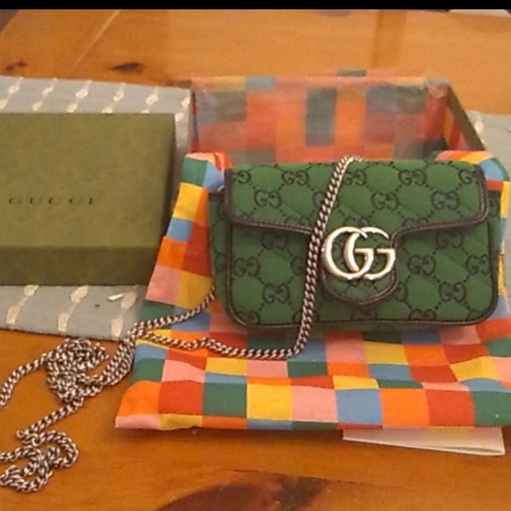 New Gucci fabric green crossbody purse - Picture 4 of 4